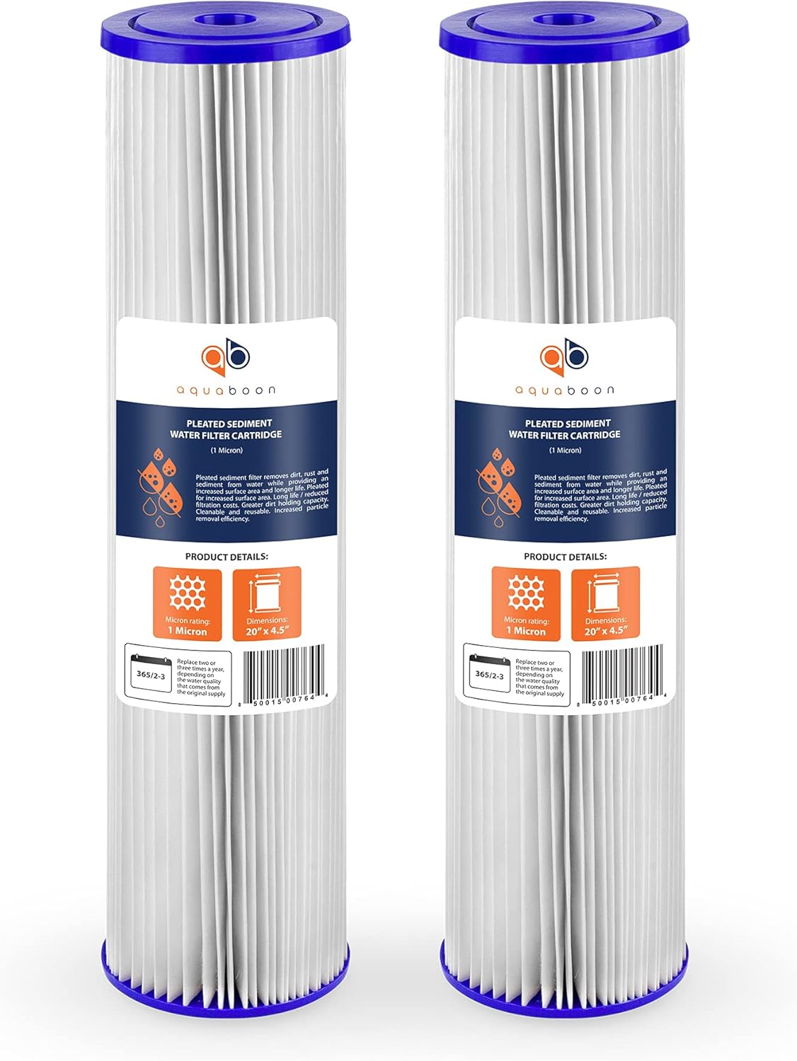 1 Micron Whole House Pleated Sediment Water Filter Cartridge