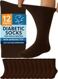 Diabetic Socks for Men & Women 12 Pairs - Extra Wide Non-Binding