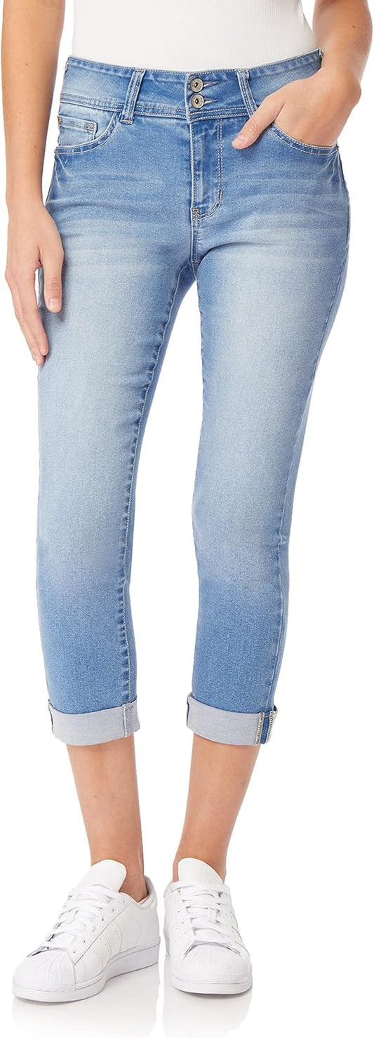 WallFlower Women's Ultra Crop Mid-Rise Jeans for Every Body