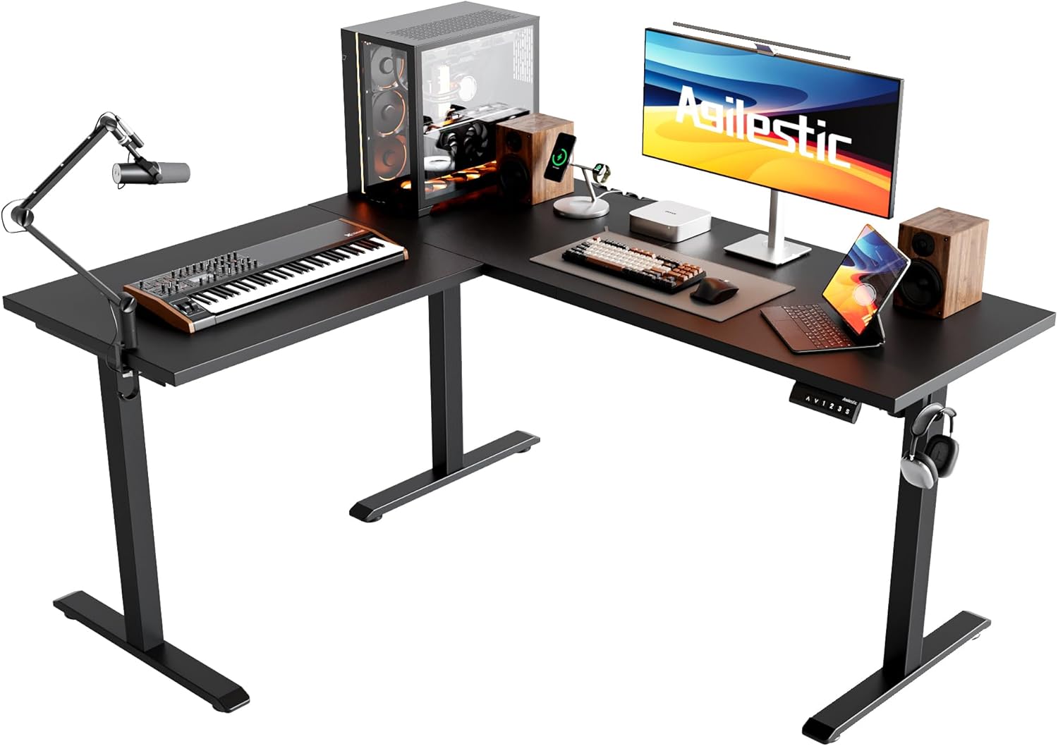 Agilestic 59 Inch L Shaped Standing Desk for Home Office Use