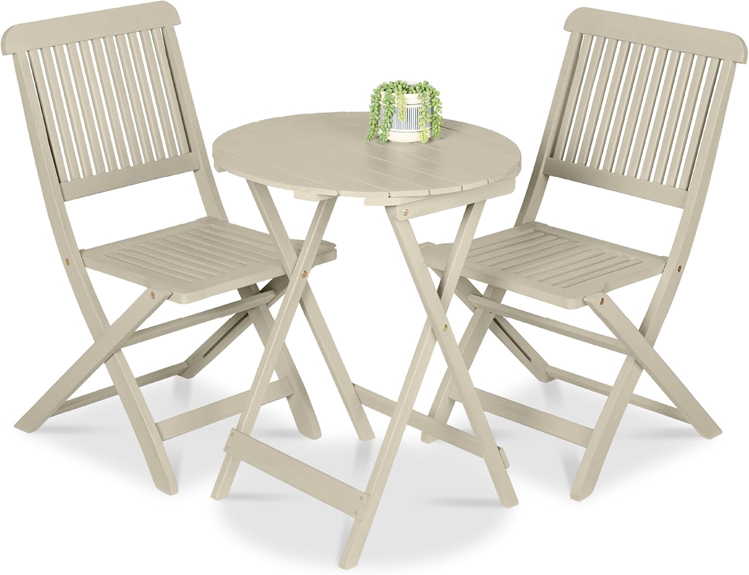 Best Choice Products 3-Piece Acacia Wood Bistro Set for Outdoors