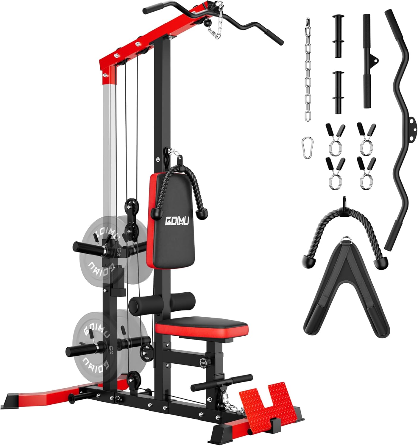 LS01 LAT Pulldown Machine for Home Gym - 3 in 1 Pulley Stations