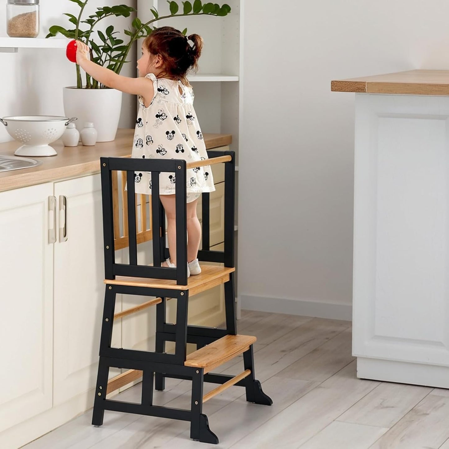 COSYLAND Kids Kitchen Step Stool Helper for Safe Independence