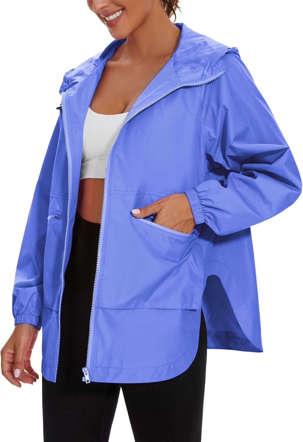 PESION Womens Waterproof Raincoat Lightweight Windbreaker Jacket