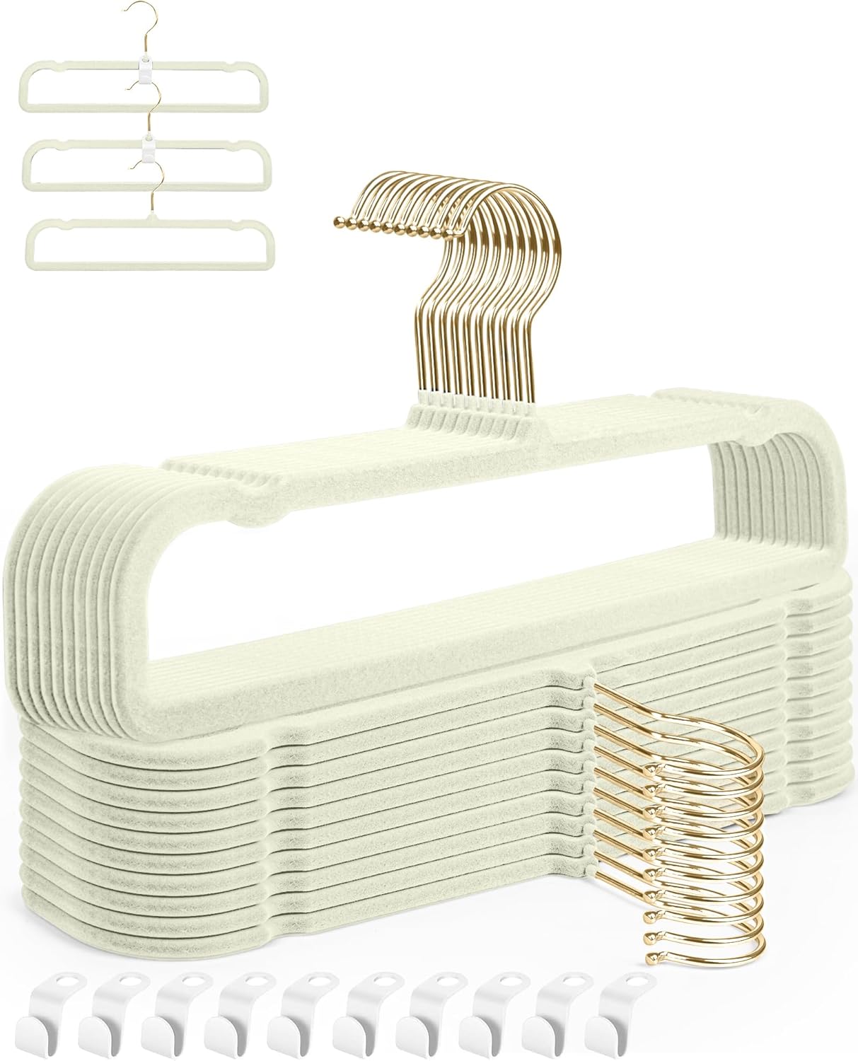 HGYZE Velvet Pants Hangers 20 Pack for Closet Organization