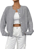 Women's Button Up Knit Cardigan Slim Fit Long Sleeve - Fall Layering