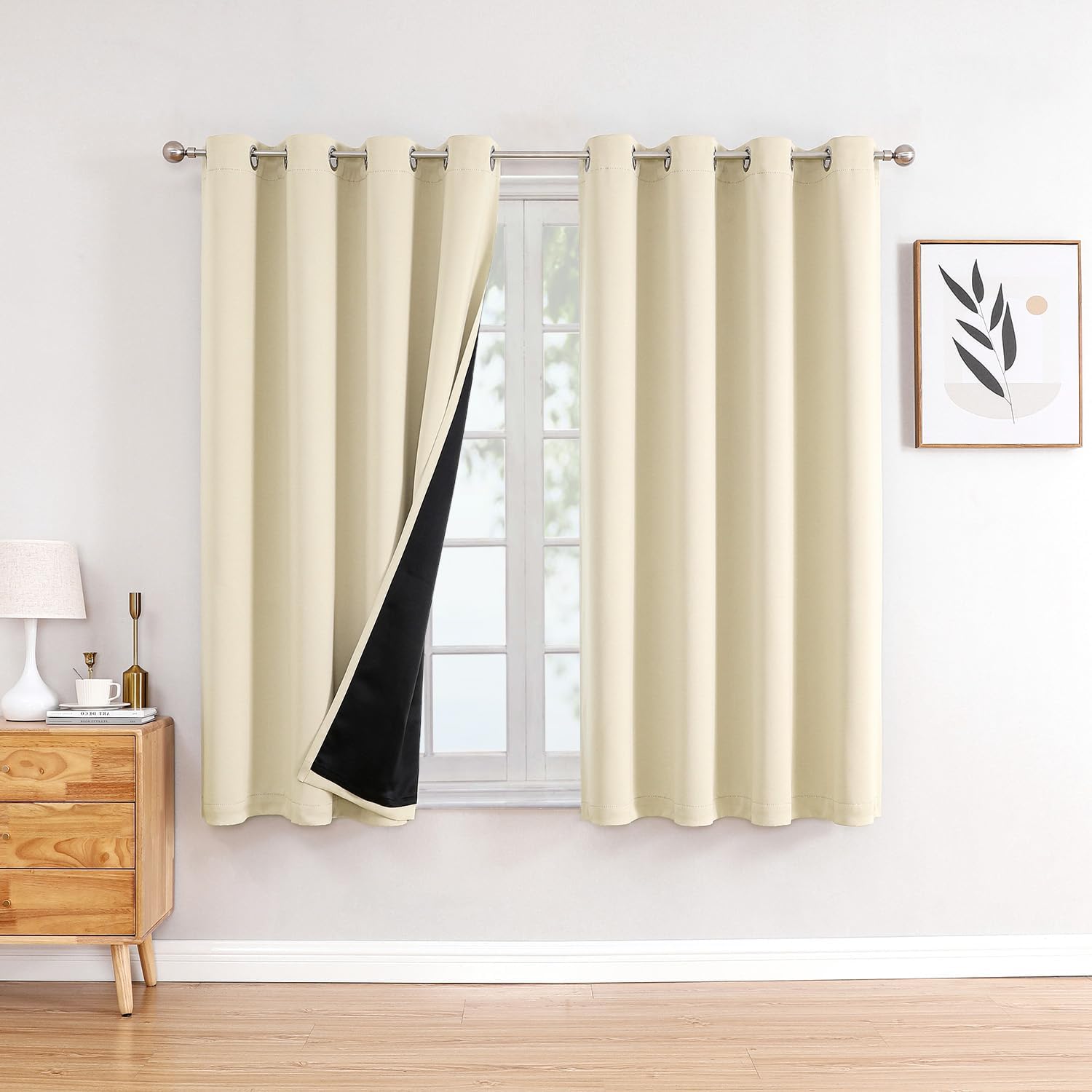 ChrisDowa 100% Blackout Curtains for Bedroom, 54 inch Long