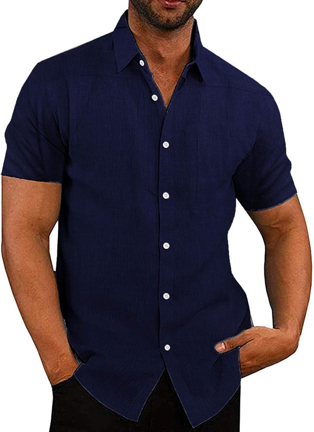 COOFANDY Men's Casual Button Down Linen Shirts for Summer