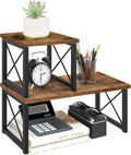 ELITEROO Wood Desktop Shelf 2-Tier Adjustable Organizer - Space-Saving