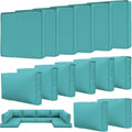 14 Pcs Outdoor Patio Cushion Covers Lake Blue - Waterproof, Non-Slip