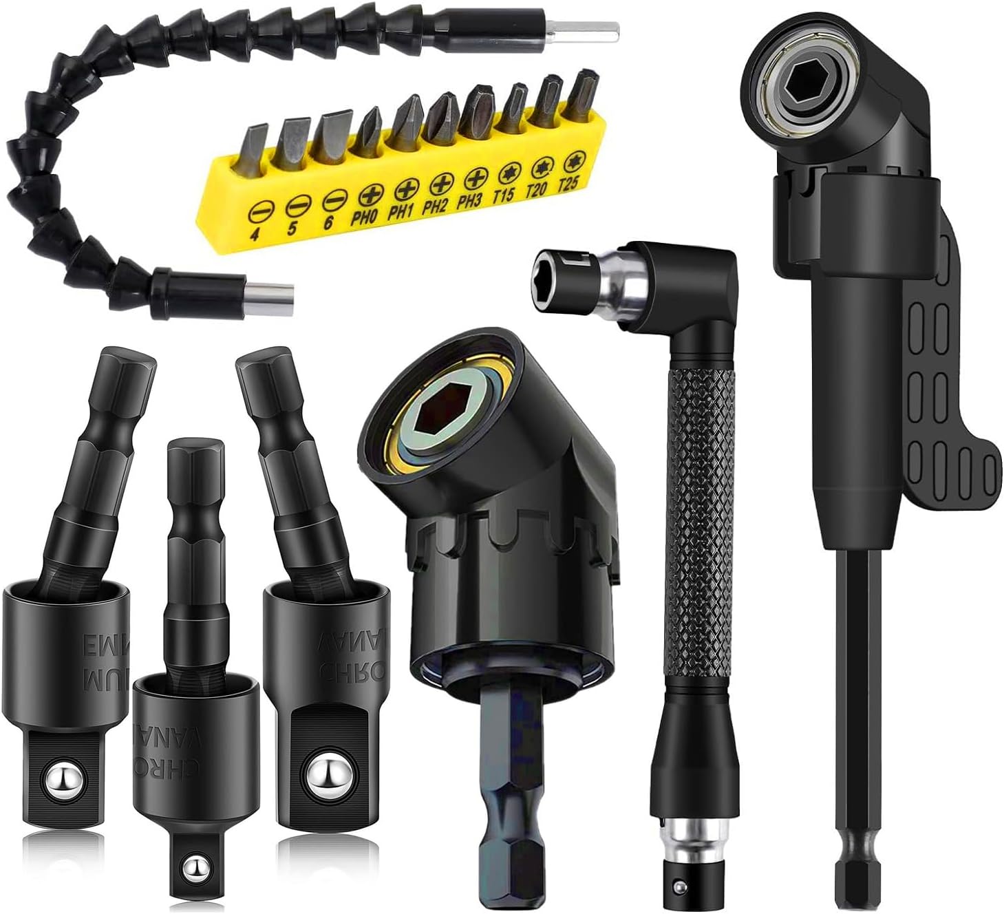 17pcs Flexible Drill Bit Extension Set for Tight Spaces