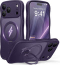 GolbinBox iPhone 17 Pro Case Dark Purple - 360 Spin Stand & 18FT Drop
