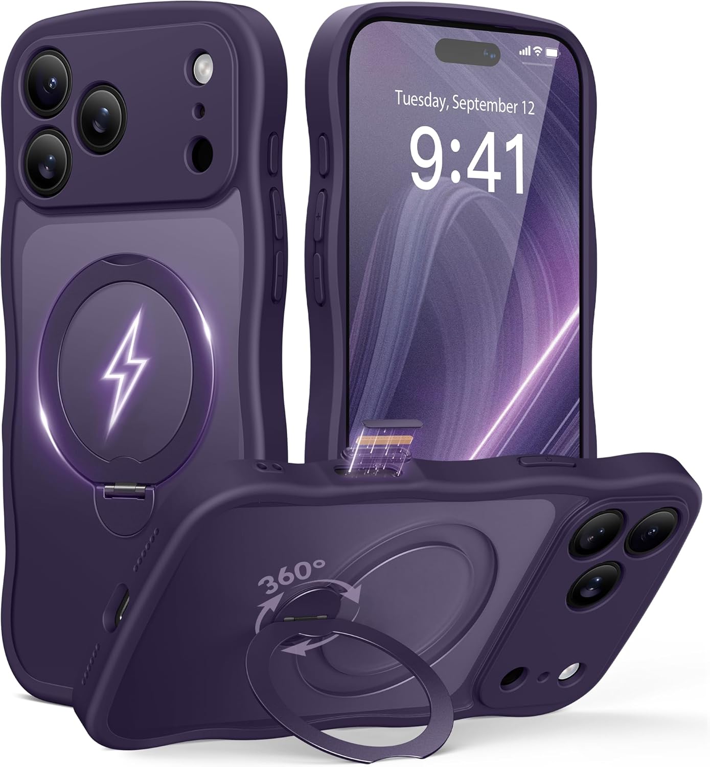 GolbinBox iPhone 17 Pro Case with 360 Spin Magnetic Stand