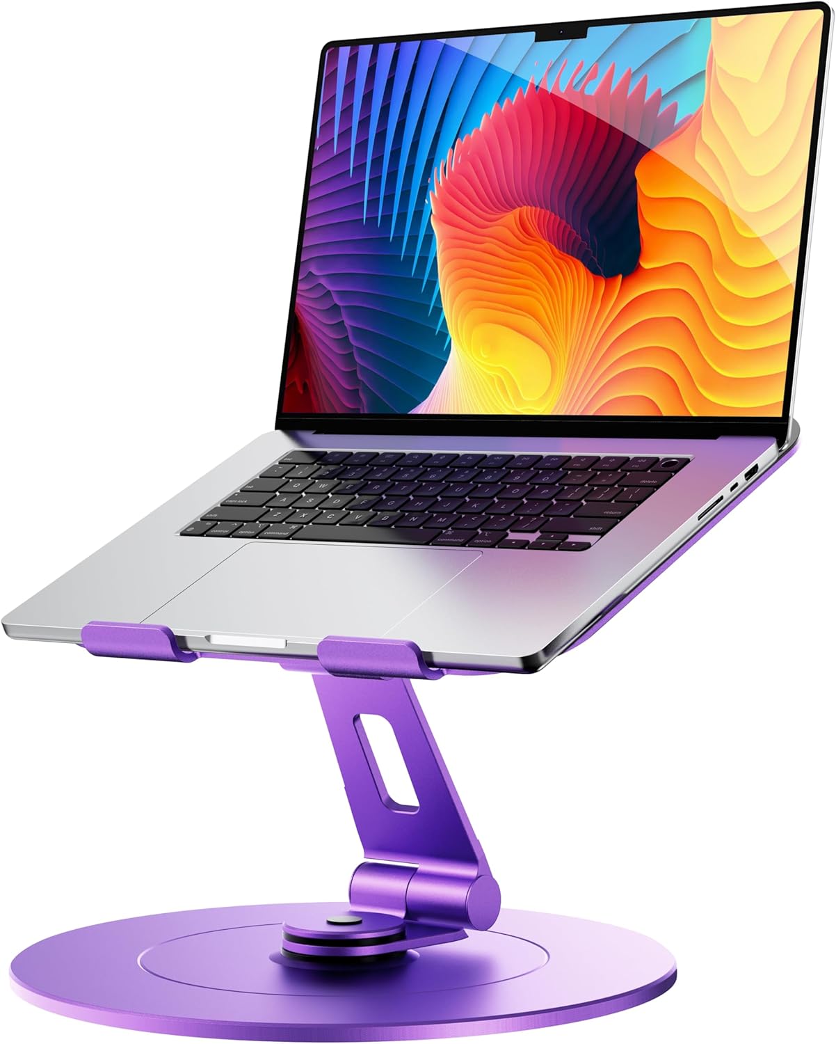 Laptop Stand for Desk with 360 Rotating Base for Comfort