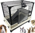 Deluxe 2-Level Indoor Outdoor Rabbit Hutch Cage for Small Pets