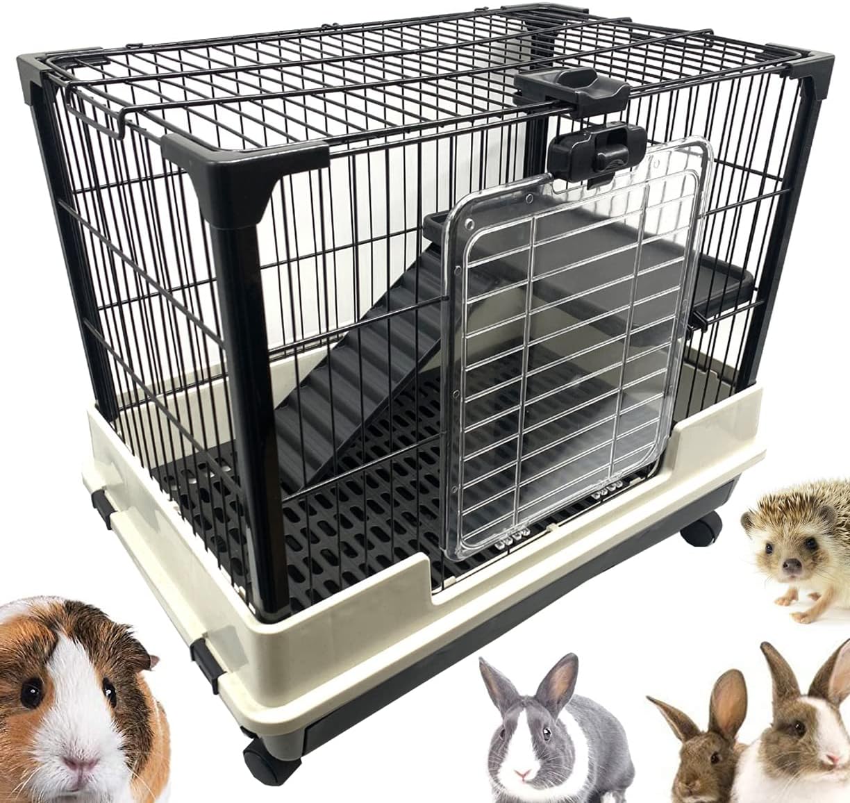 Deluxe 2-Level Indoor Outdoor Rabbit Hutch Cage for Small Pets