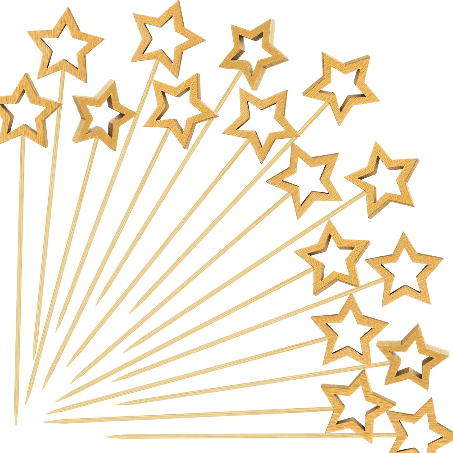 Decorative Gold Star Cocktail Picks - Festive Charm!