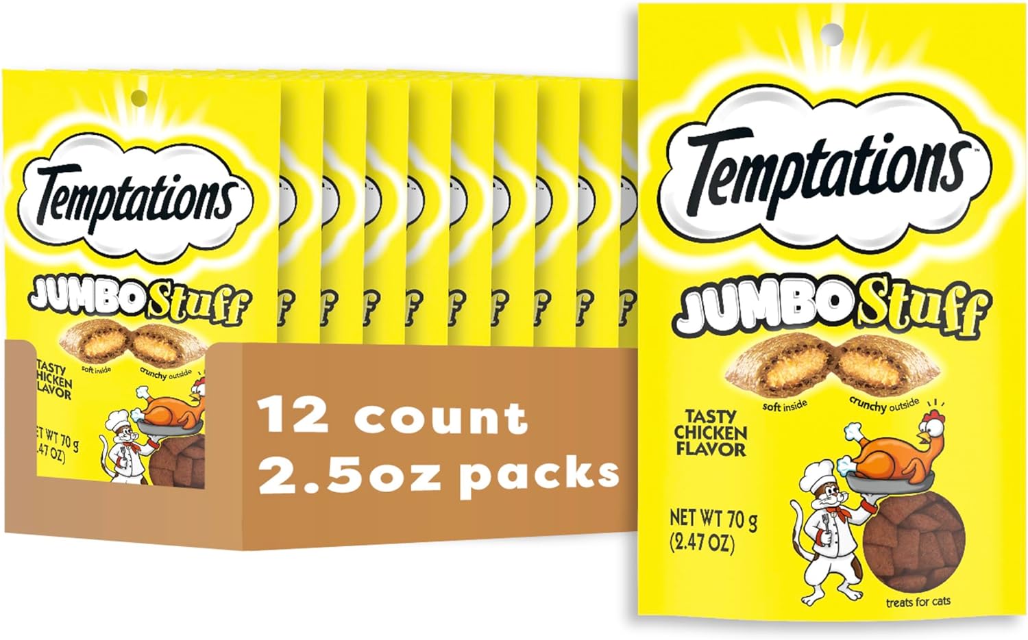 Temptations Jumbo Stuff Cat Treats with Tasty Chicken Flavor