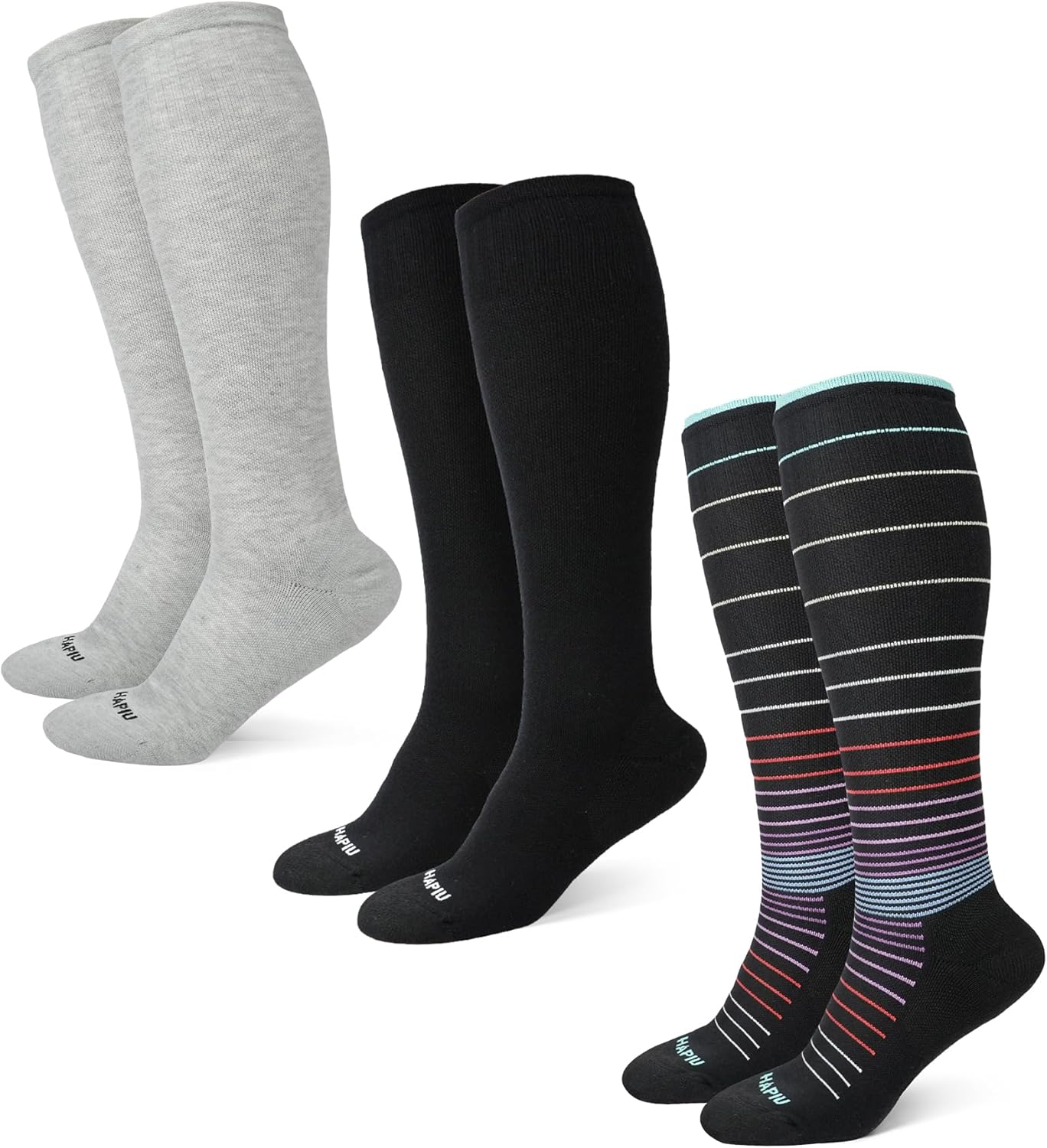 HAPIU Merino Wool Compression Socks for Nurses & Travel Needs