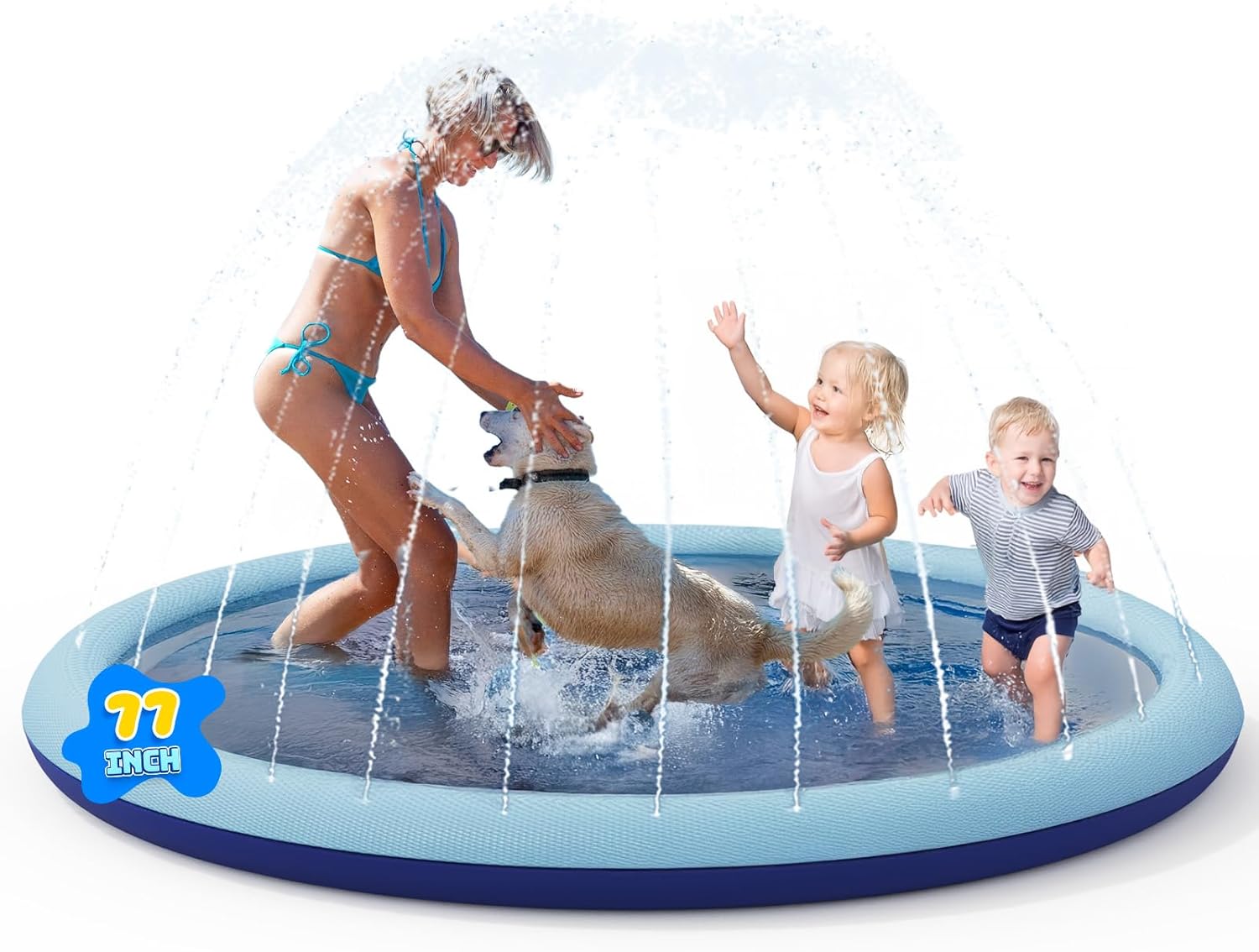 COMMOUDS Splash Pad for Kids and Dogs - Non-Slip Fun