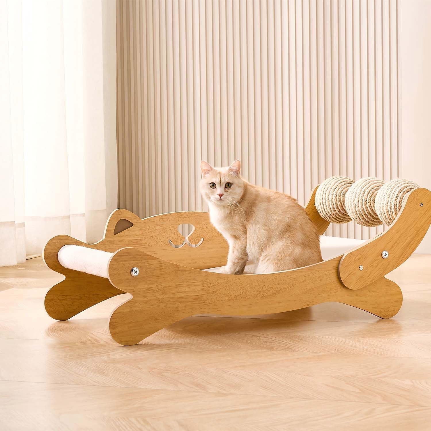 Cat Scratchers for Indoor Cats with Ball Toy and Lounger Pad