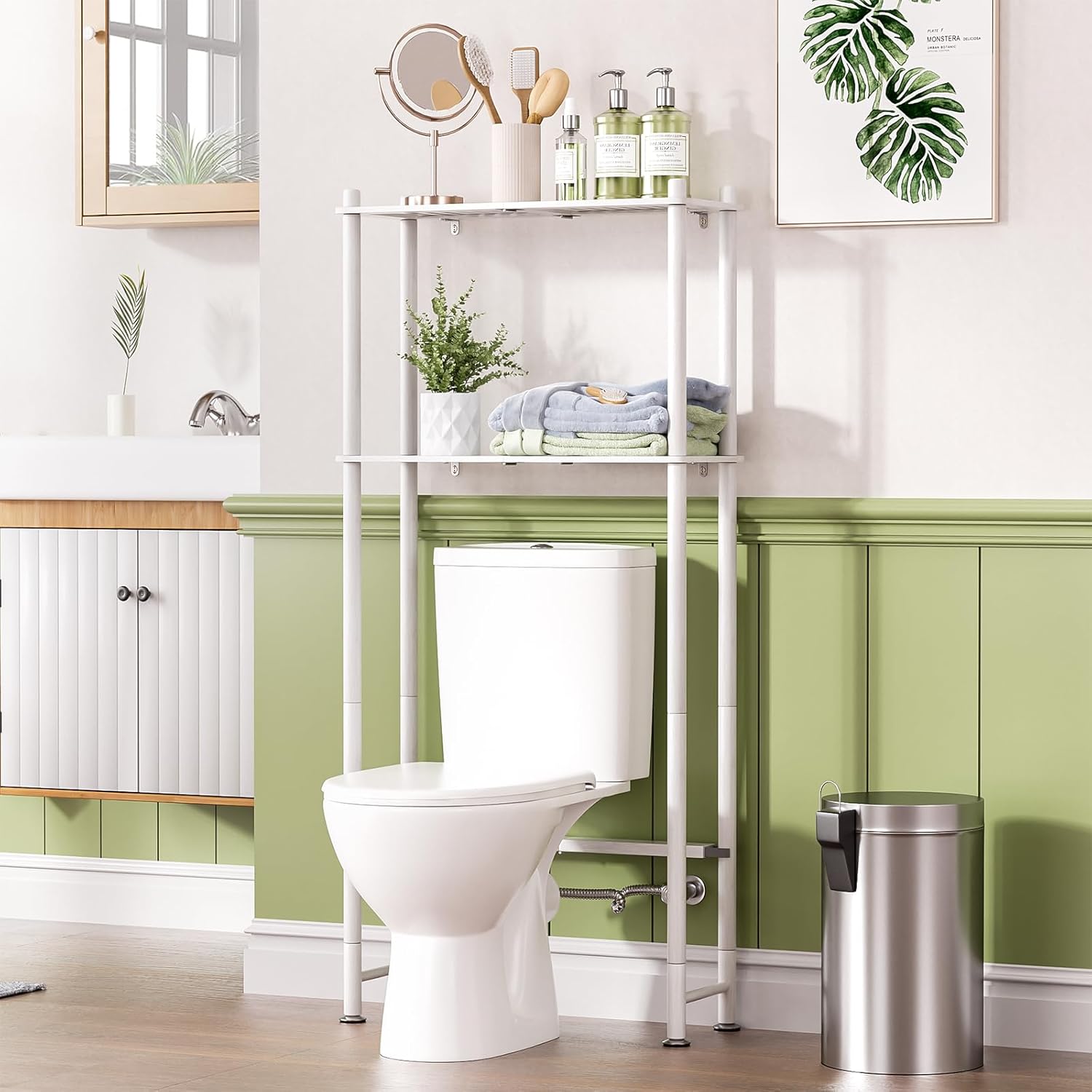 Bamboo Over The Toilet Storage Shelf for Bathroom Organization