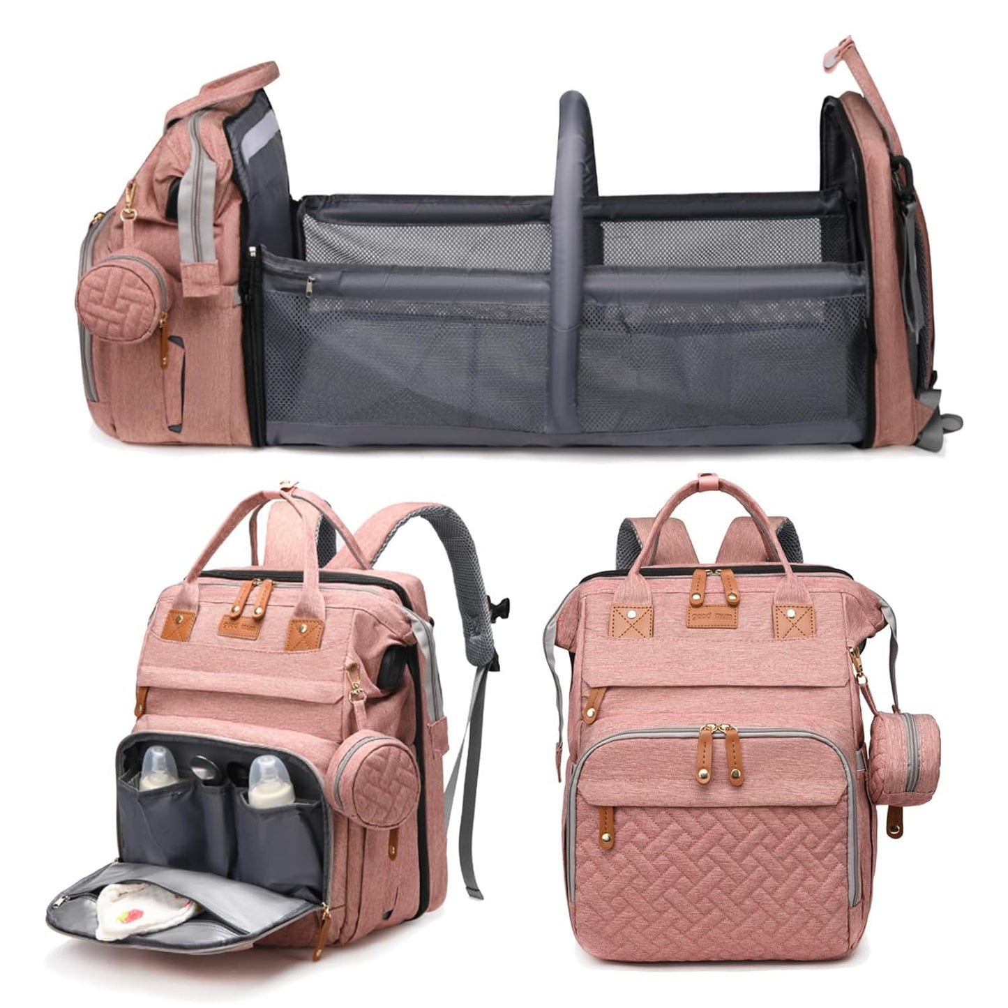 Jeryswet Baby Diaper Bag with Changing Station for Parents