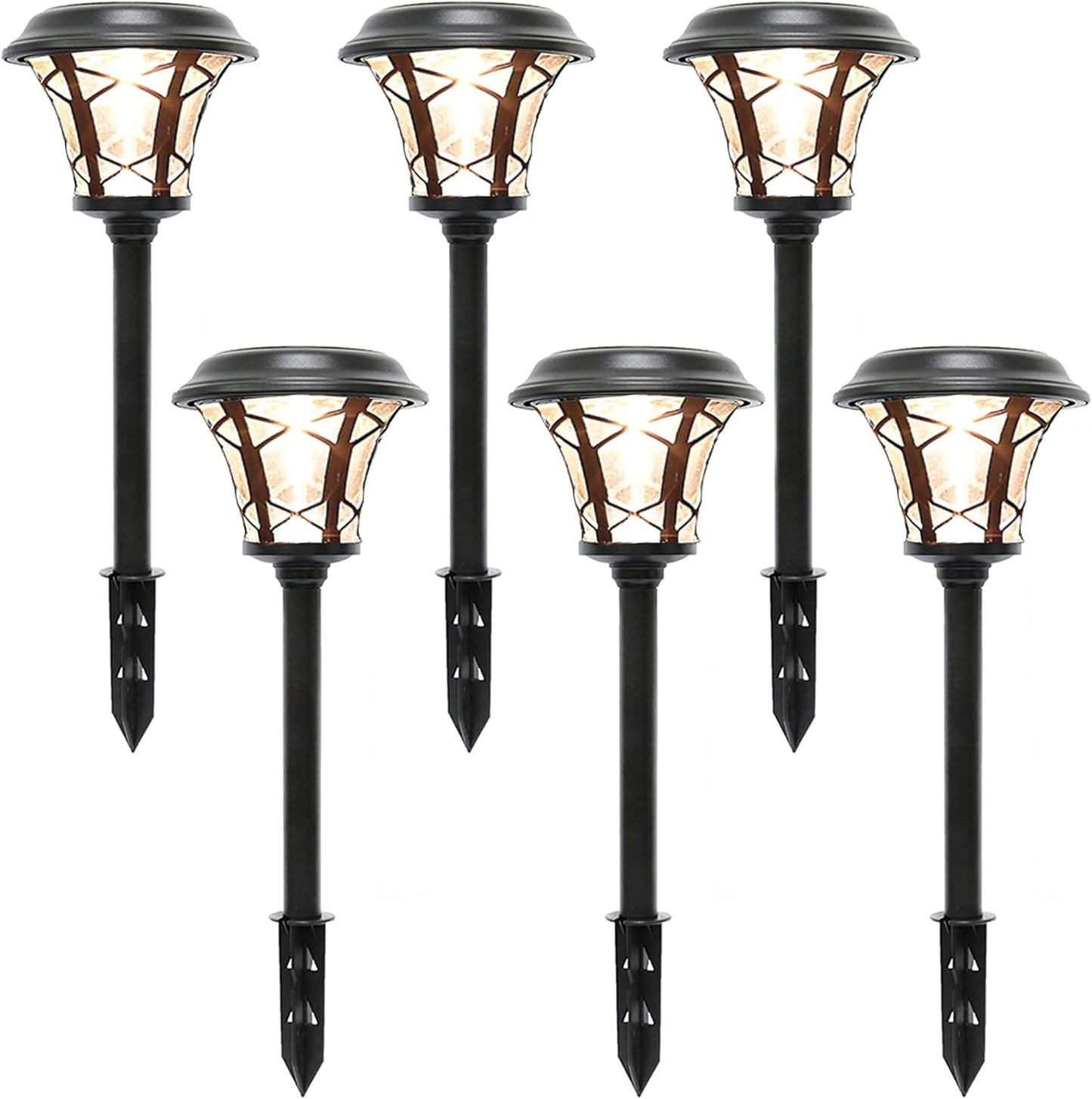 Solar Powered Pathway Lights - 6 Pack Super Bright Outdoor Lighting