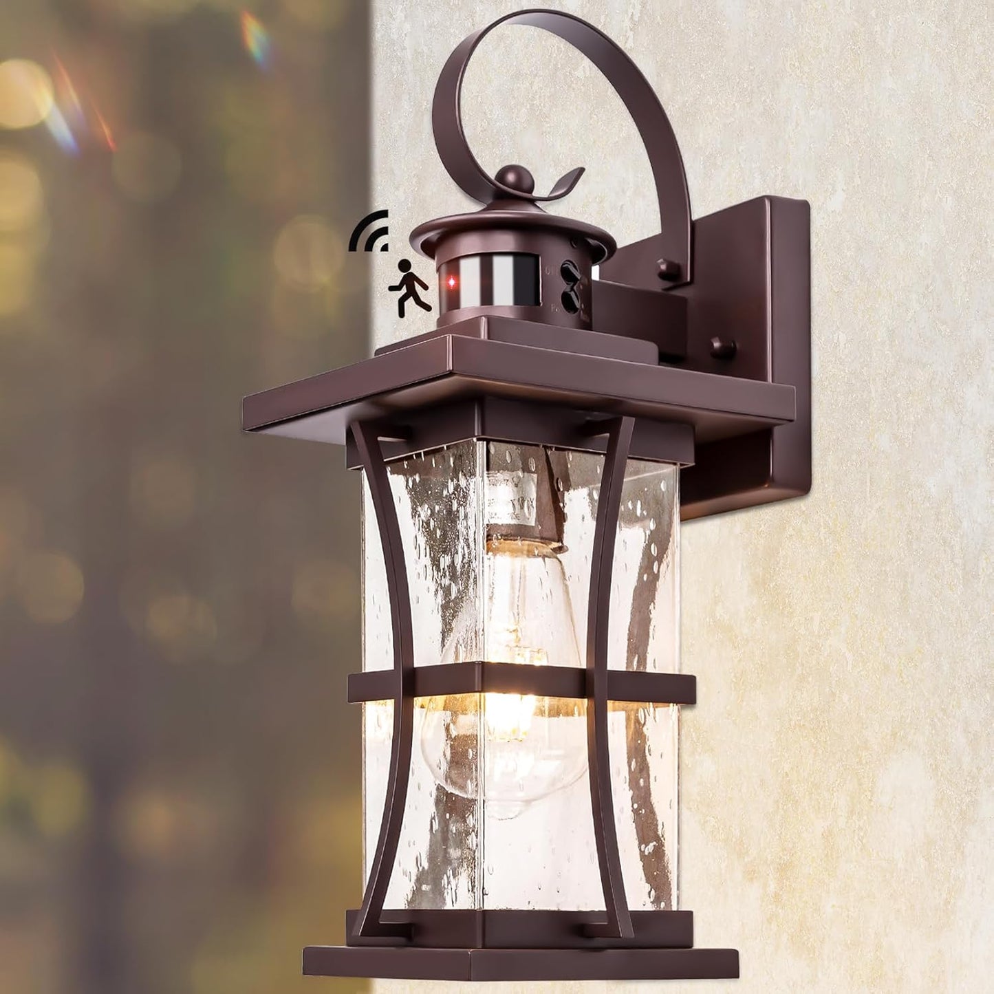 Large Oil Rubbed Bronze Motion Sensor Outdoor Lights for Home