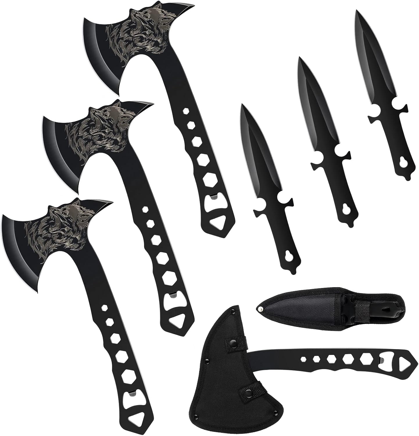 Throwing Knives and Axes Set for Backyard Fun and Recreation