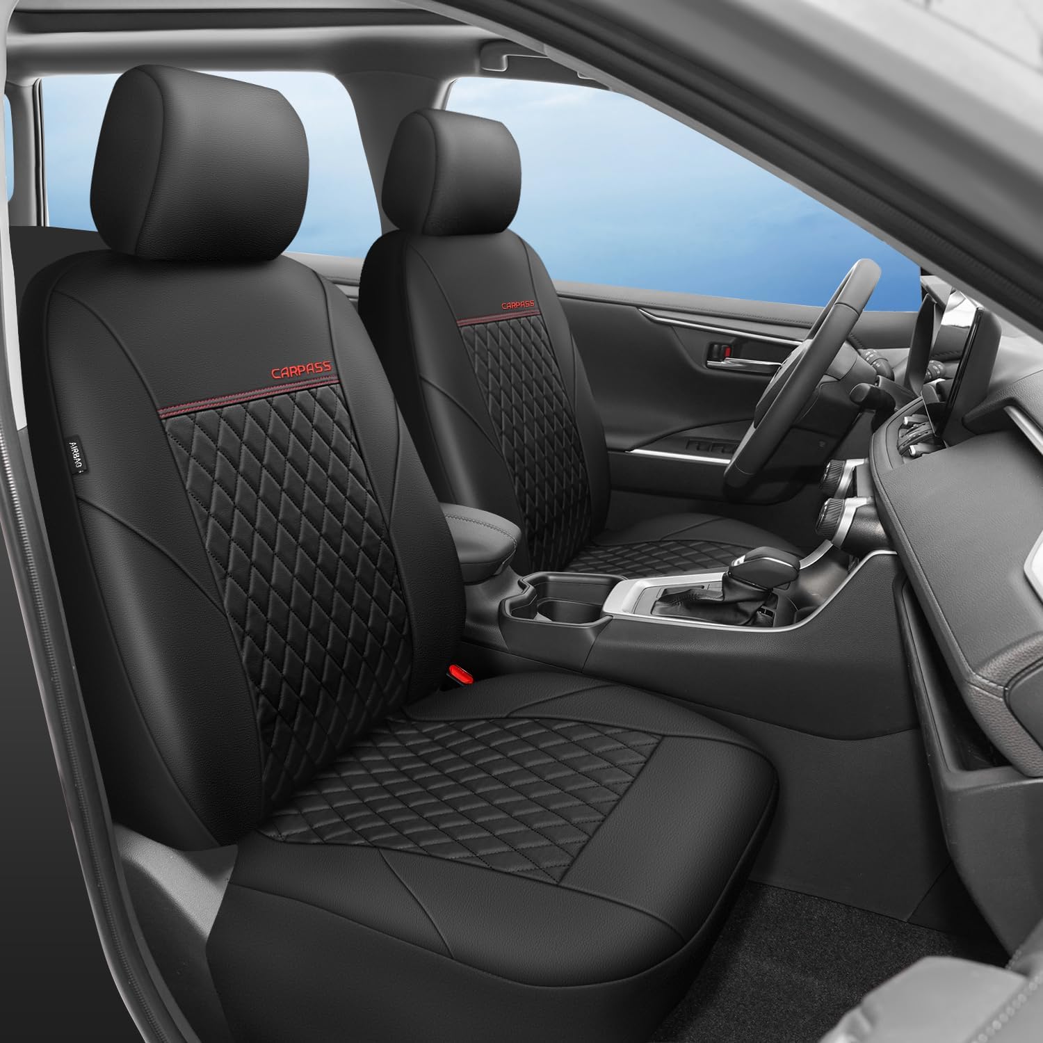 CAR PASS Faux Leather Car Seat Covers for Toyota Models