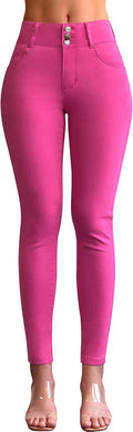 Womens High Waisted Stretchy Skinny Curvy Jeans - Tummy Control loops