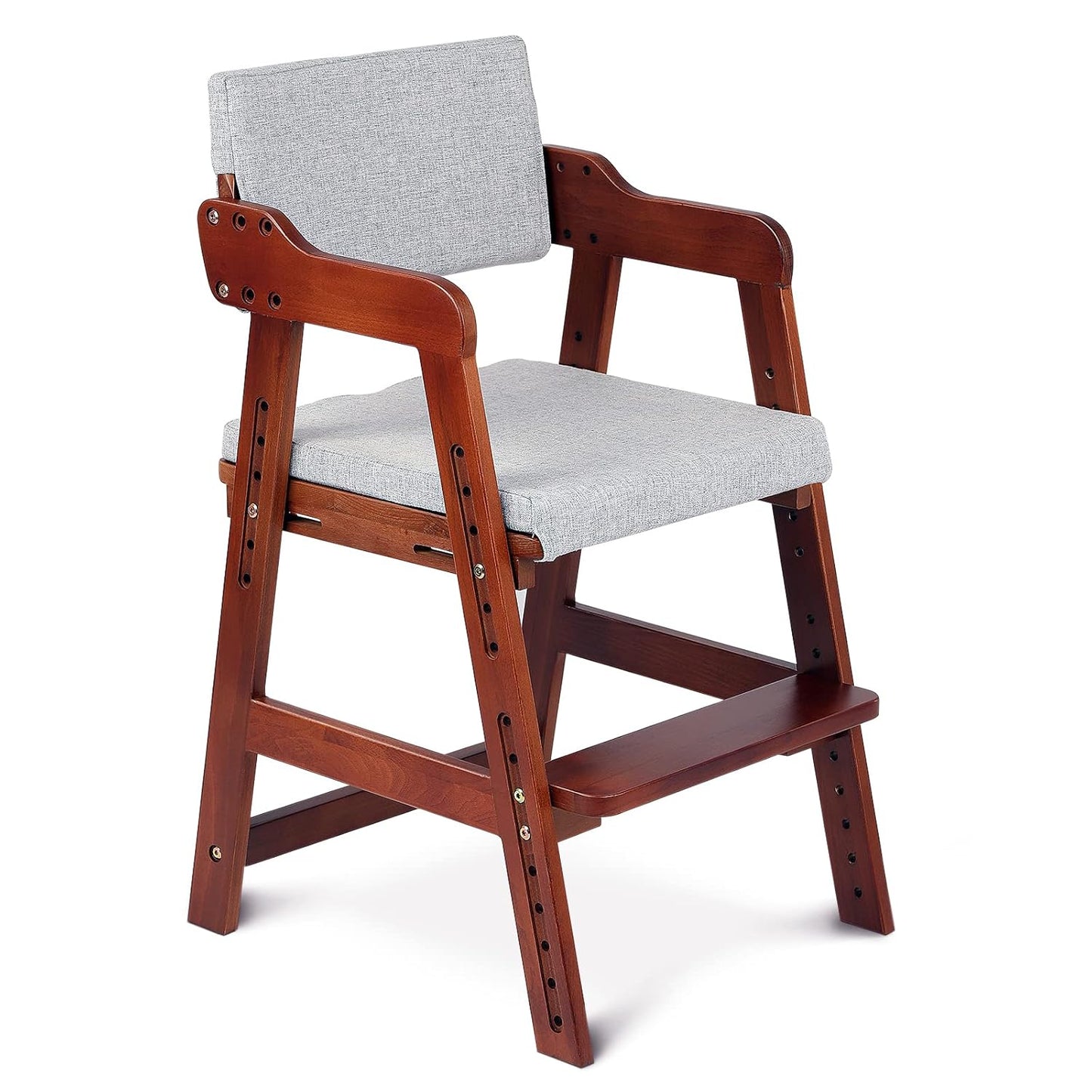 Ezebaby Wooden High Chair for Toddlers to Teens, Adjustable Design