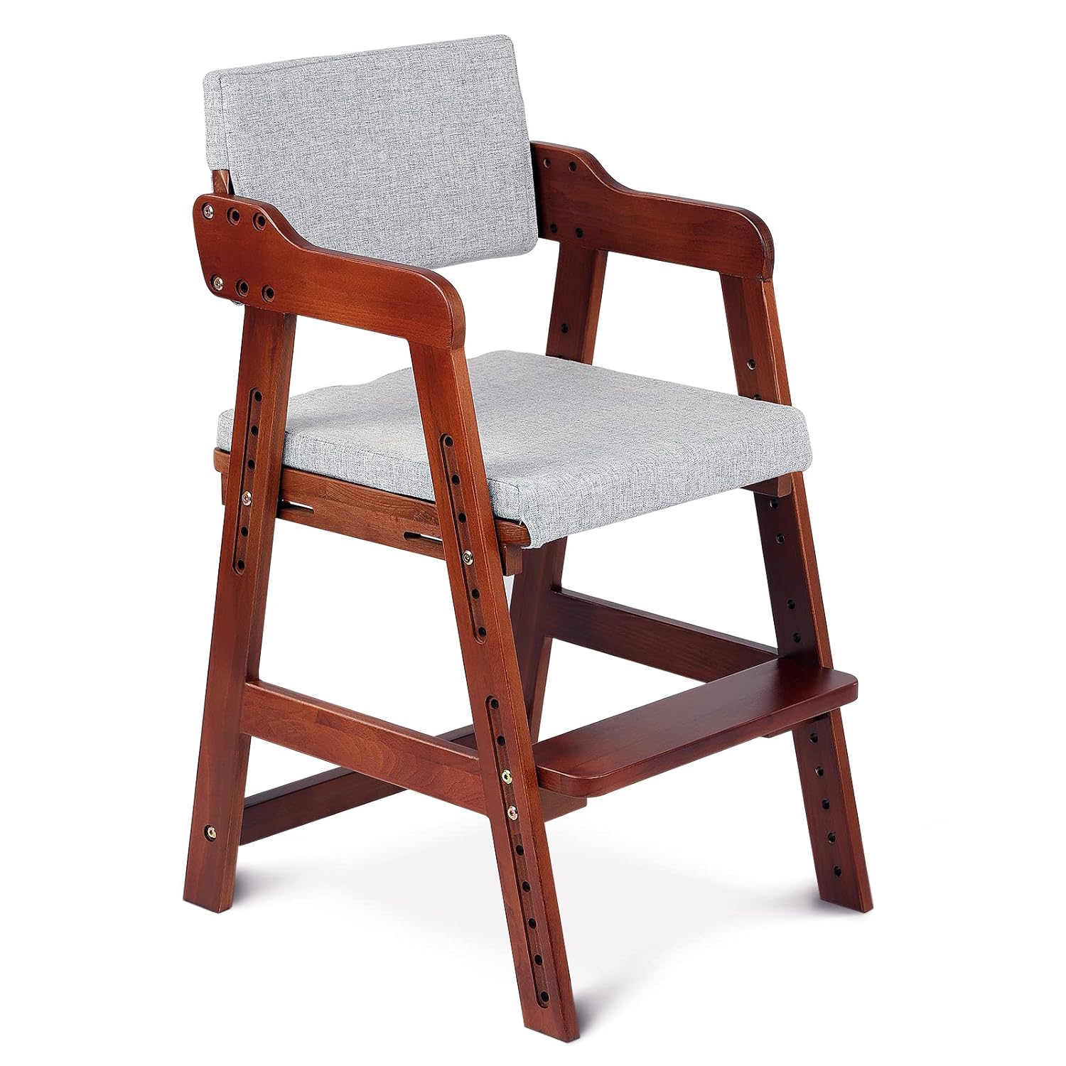 Ezebaby Wooden High Chair for Toddlers to Teens, Adjustable Design