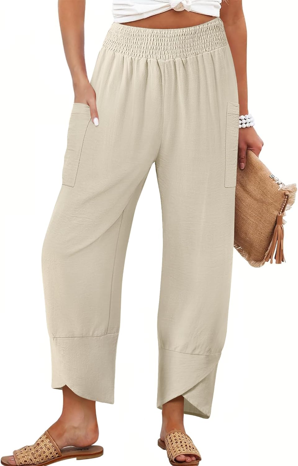 Women's Summer High Waisted Baggy Pants for Effortless Style