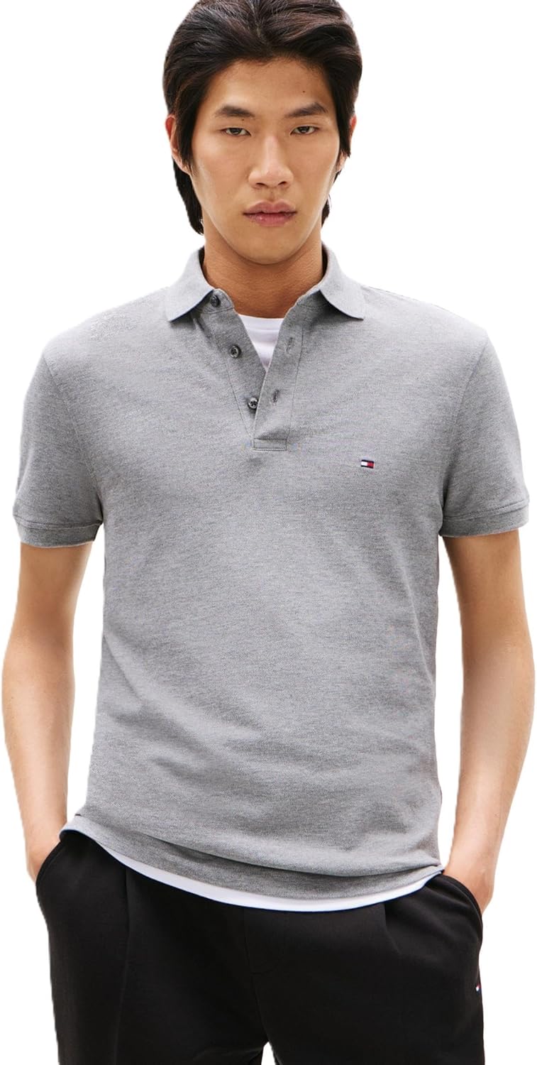 Tommy Hilfiger Men's Slim Fit Polo Shirts with Organic Cotton