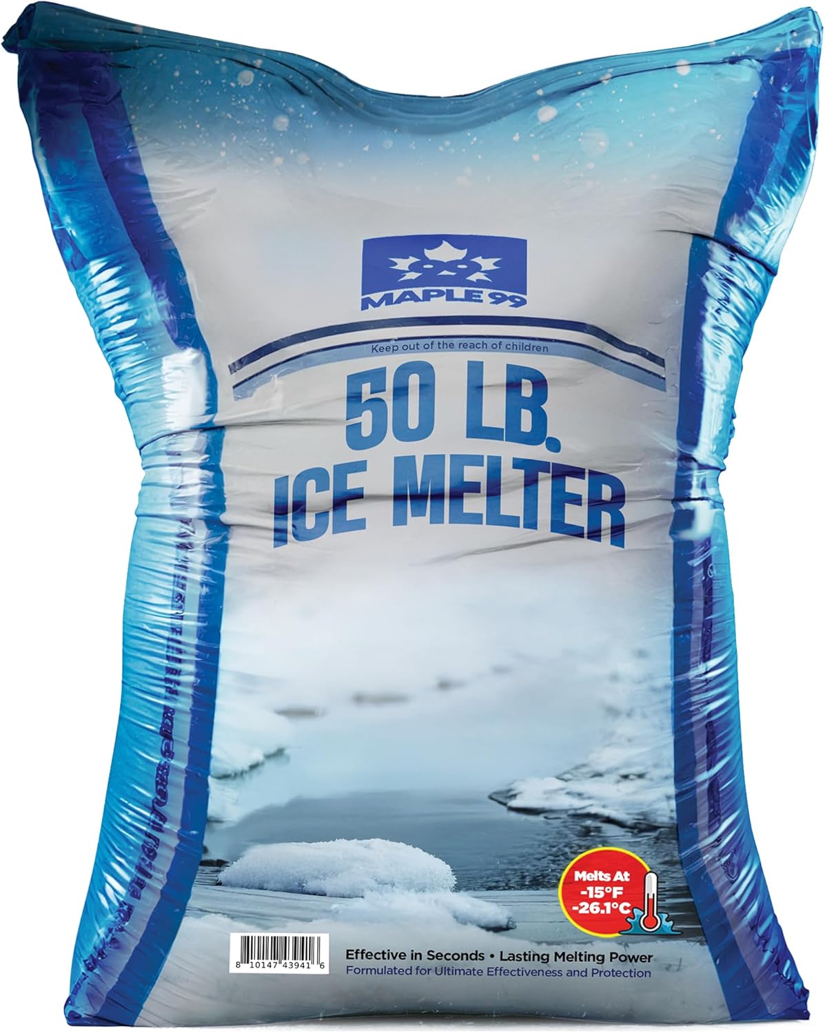 Ice Melt Safer for Concrete - 50 lb Calcium Salt for Snow Removal