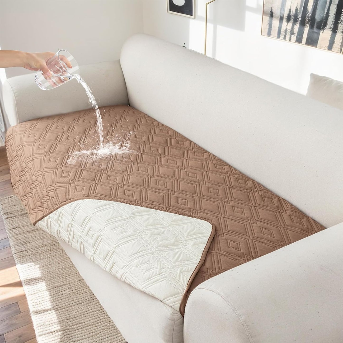 Genina 100% Waterproof Couch Cover for Dogs, Anti-Slip Design