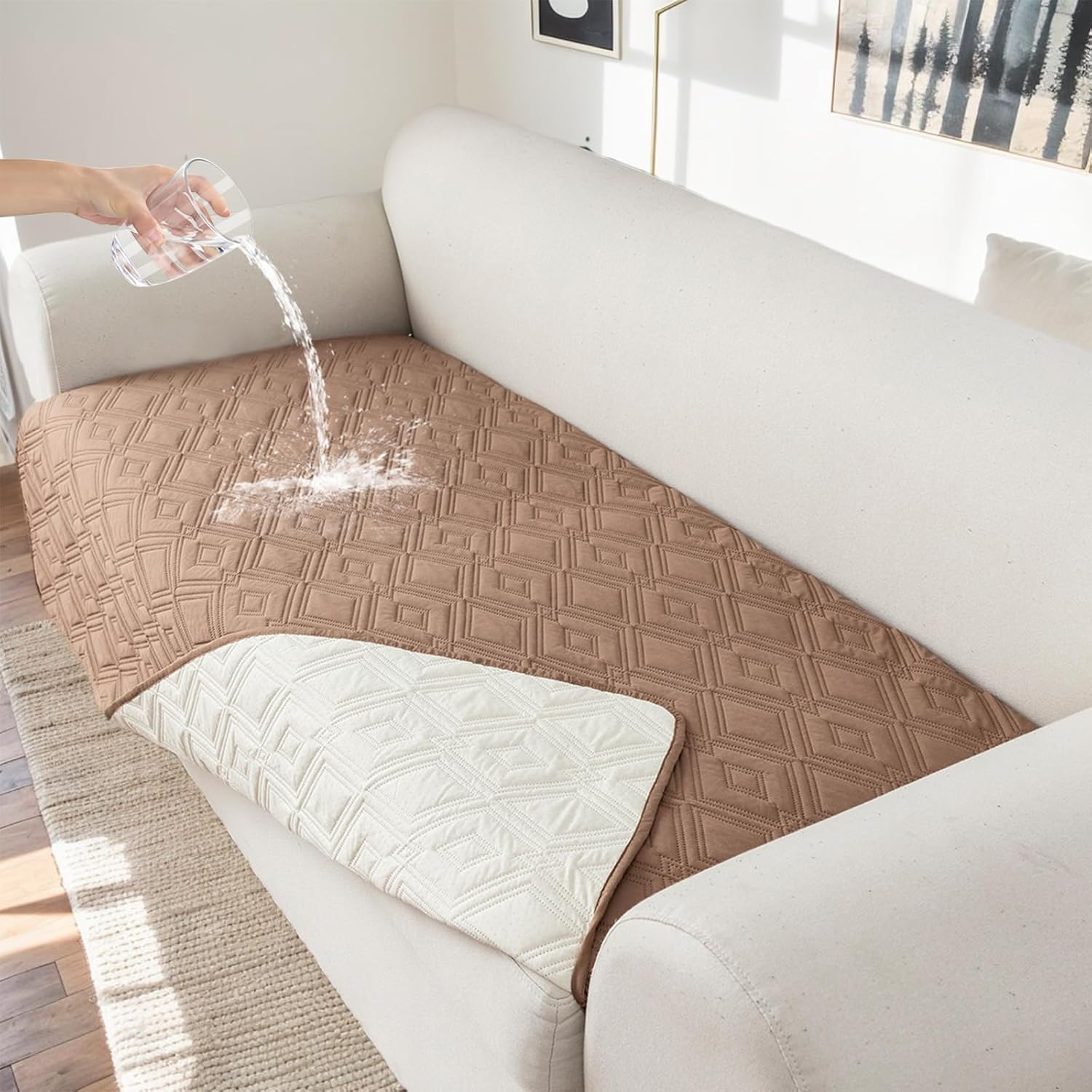 Genina 100% Waterproof Couch Cover for Dogs, Anti-Slip Design