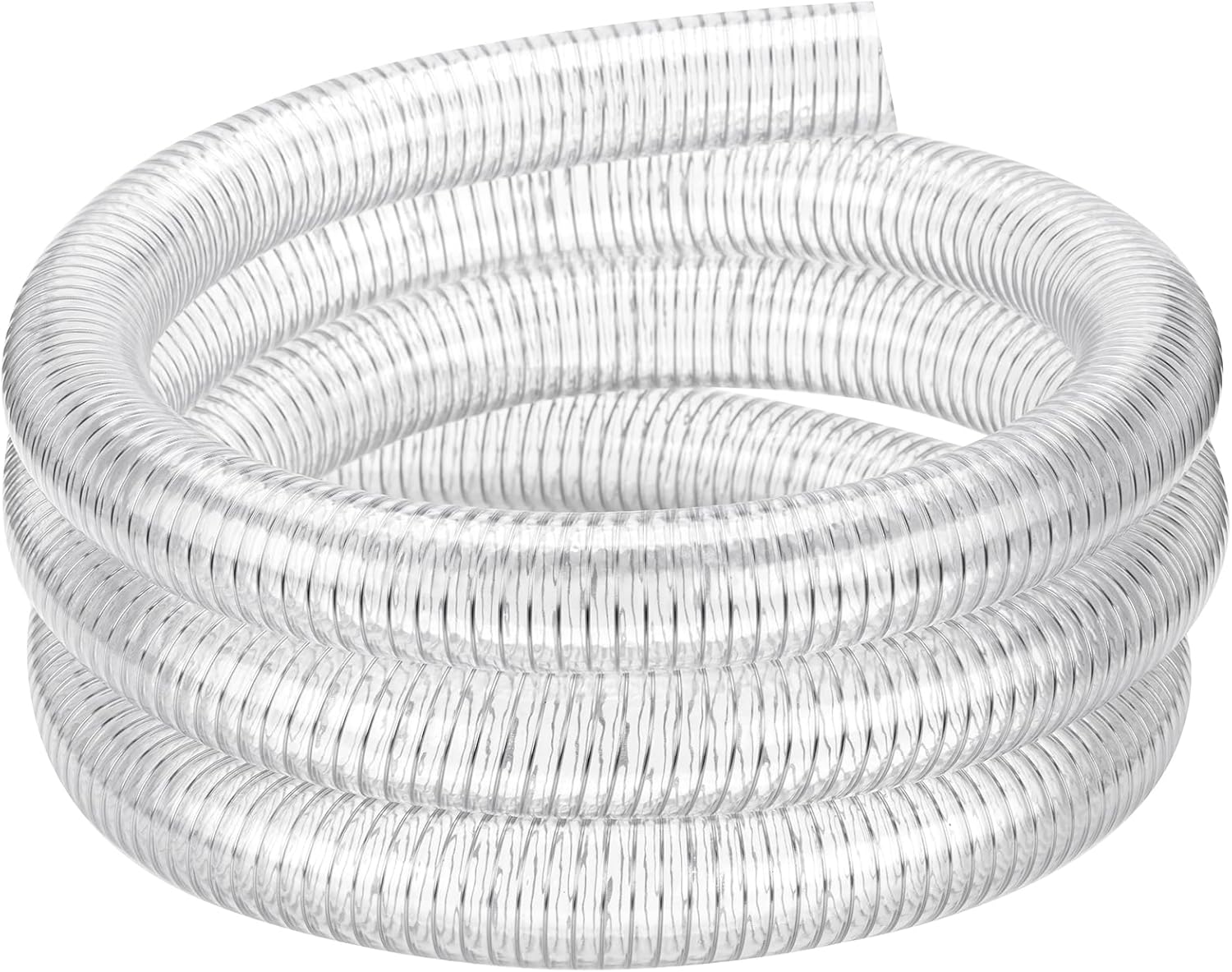Flexible Hose 1 1/2 in ID - 25ft Clear PVC Spiral Steel Hose