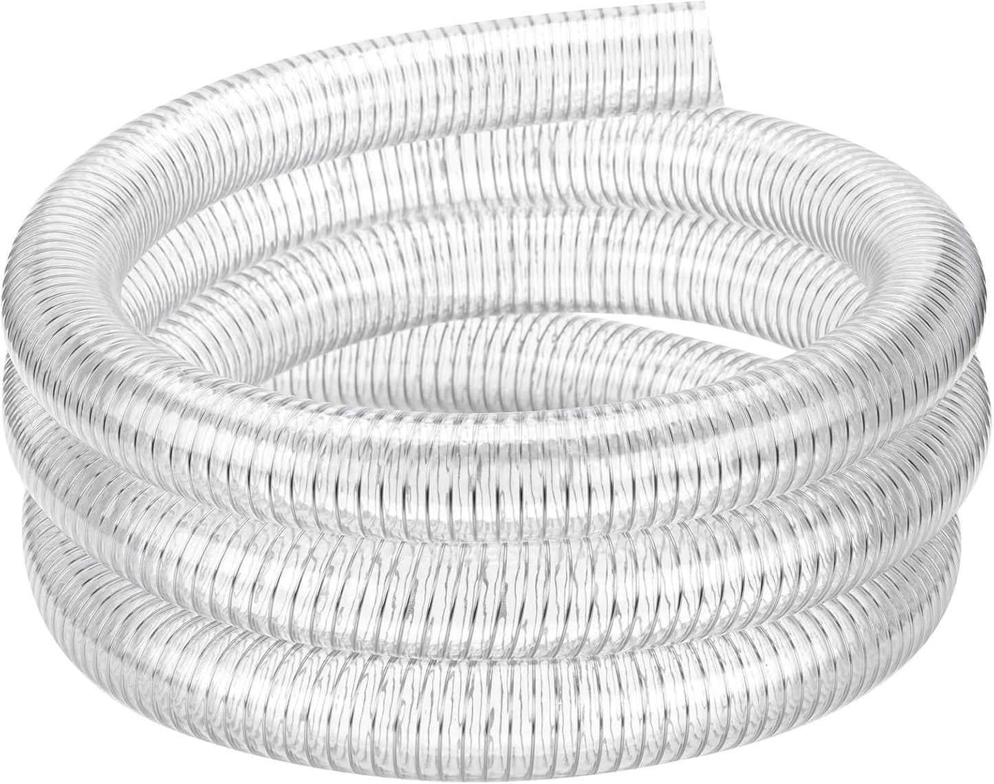 Flexible Hose 1 1/2in ID - 50ft Clear PVC Spiral Steel Hose