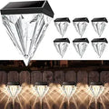 Solar Fence Lights Diamond 6 Pack - Warm White Deck & Step Lights