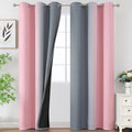 Pink and Grey Ombre Blackout Curtains 42x96 in - Full Room Darkening