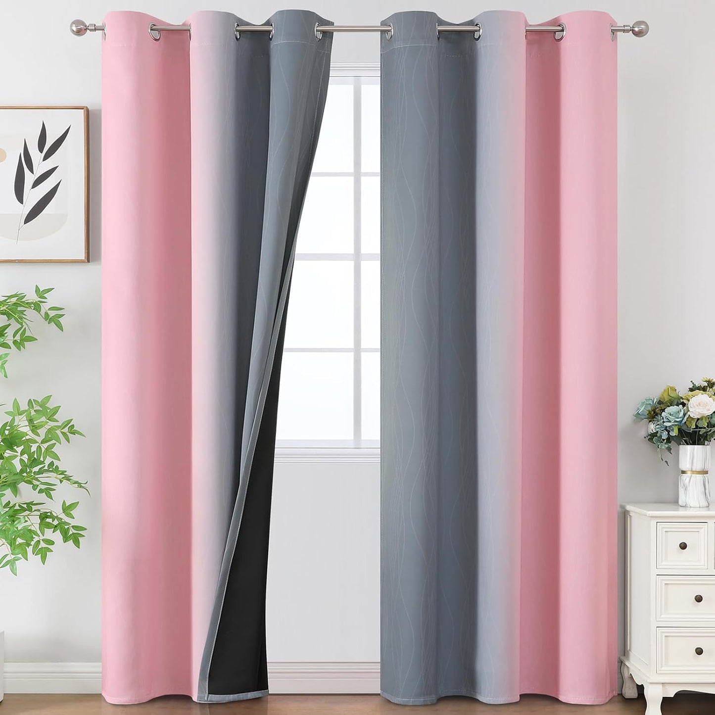 Ombre Blackout Curtains for Living Room and Bedroom Decor