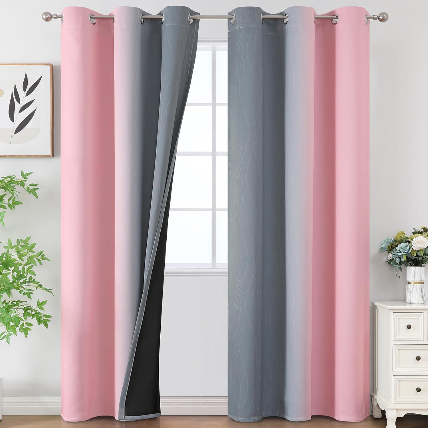 Ombre Blackout Curtains for Living Room and Bedroom Decor