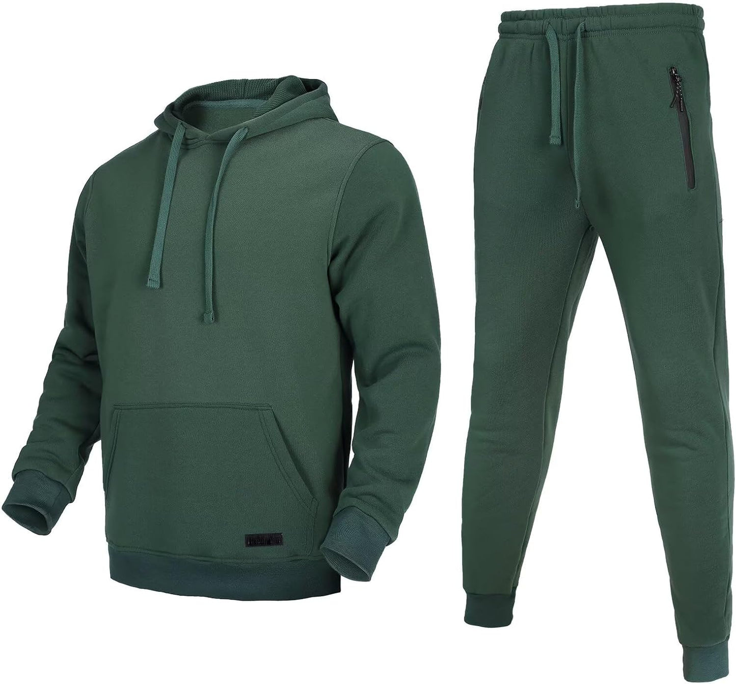 Tracksuit for Men 2 Pieces Fleece Hooded Outfit for Sports