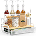 Coffee Syrup Rack Organizer 3-Tier 8-Bottle with 35 K-Cup Basket