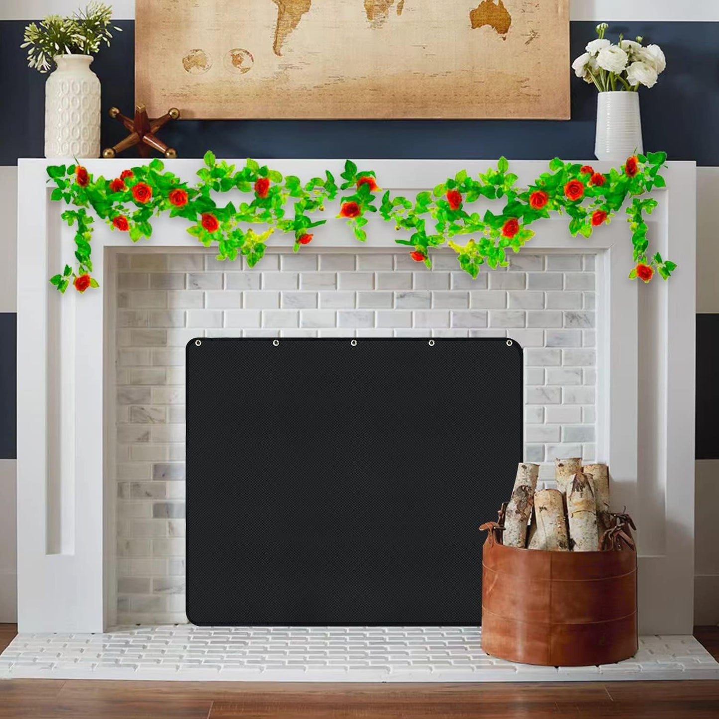 Magnet Fireplace Cover - Fireproof Draft Blocker for Heat Loss