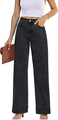 Wide Leg Jeans for Women High Waist Front Seam - Flattering Fit