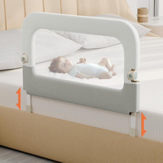 Toddler Bed Guard Rail - Adjustable Heights & Folding Design